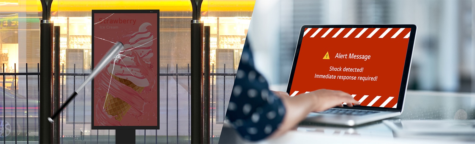 If the device detects an external impact surpassing a certain threshold, an alert is automatically sent to the administrator.