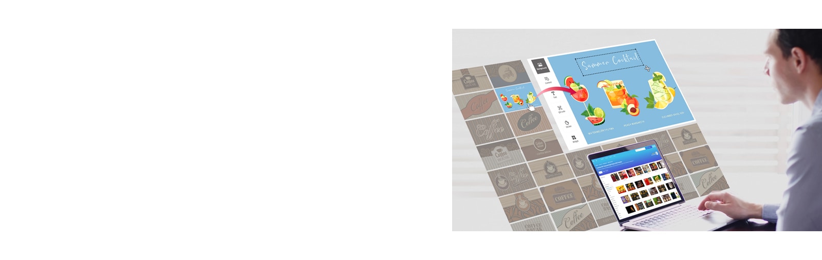 Partner content is being utilized to compose content intended for playback on the signage.