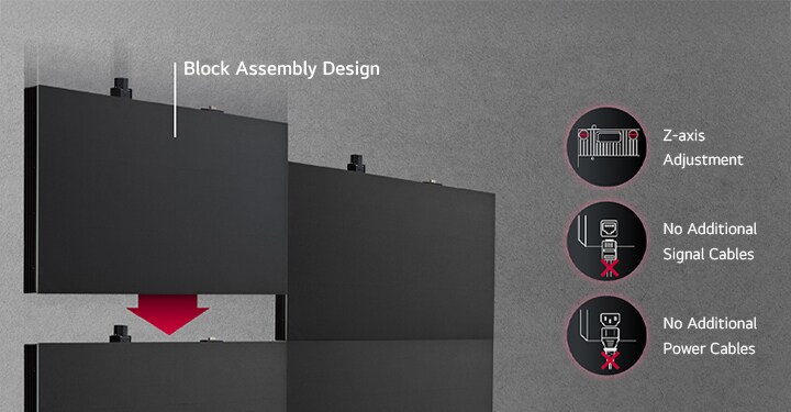 LG MAGNIT’s signal transmission design allows cabinet connections without extra cabling, simplifying the rear structure of the screen.