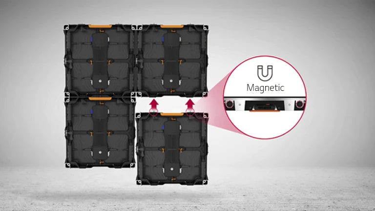 The LED cabinets can be easily attached through magnets.