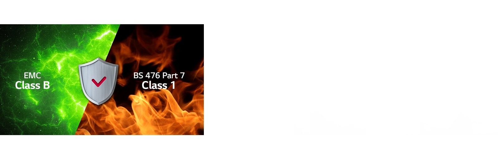 The EMC Class B and BS 476 Part7 Class1 certifications are described.