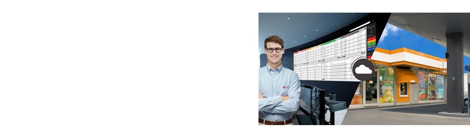 Through ConnectedCare service, display status of the workplace can be managed remotely.