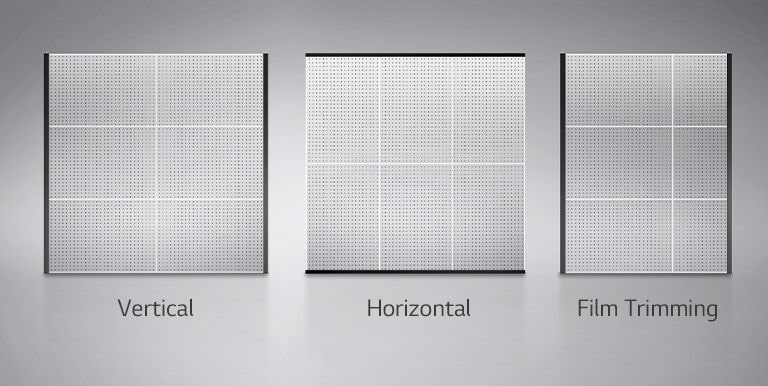 By adding film vertically or horizontally, or by trimming film, the film can be flexibly resized.
