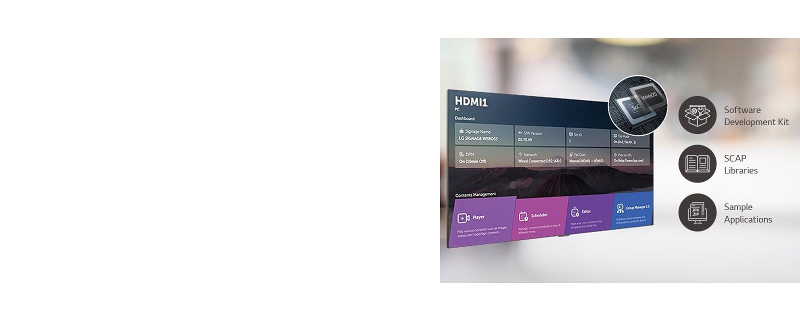 A number of tasks that can be done simultaneously are easily arranged through the webOS platform.