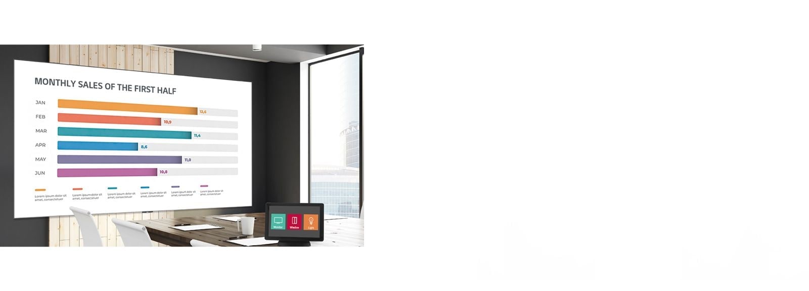 There are one in the meeting rooms with the signage and one of AV control system which helps users control the LAEC series.