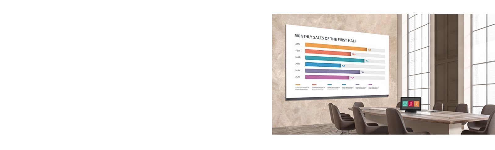 There are one in the meeting rooms with the signage and one of AV control system which helps users control the LAAA series.