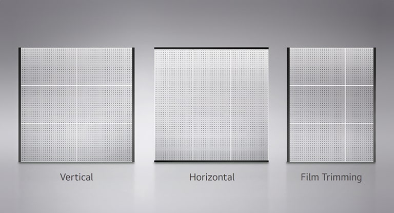 By adding film vertically or horizontally, or by trimming film, the film can be flexibly resized.