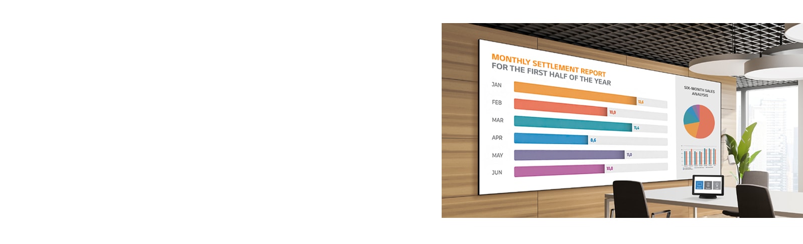 There are one in the meeting rooms with the signage and one of AV control system which helps users control the LAED series.