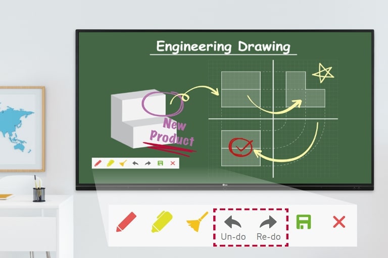 Engineering Drawing class with TR3BG's annotation tool using Un-do and Re-do functions.