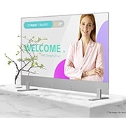 LG Transparent OLED Signage, -45 degree side view with infill image, 55EW5G-A, thumbnail 2