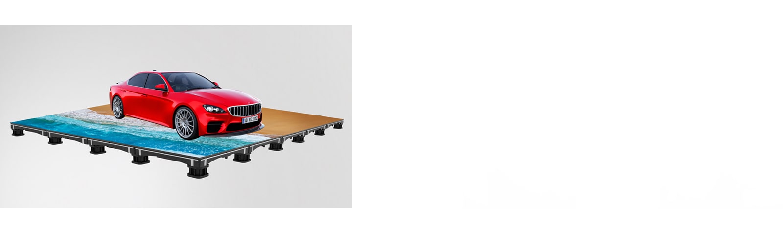 This demonstrates that the LEDs can withstand the weight of a vehicle on them and still work well.