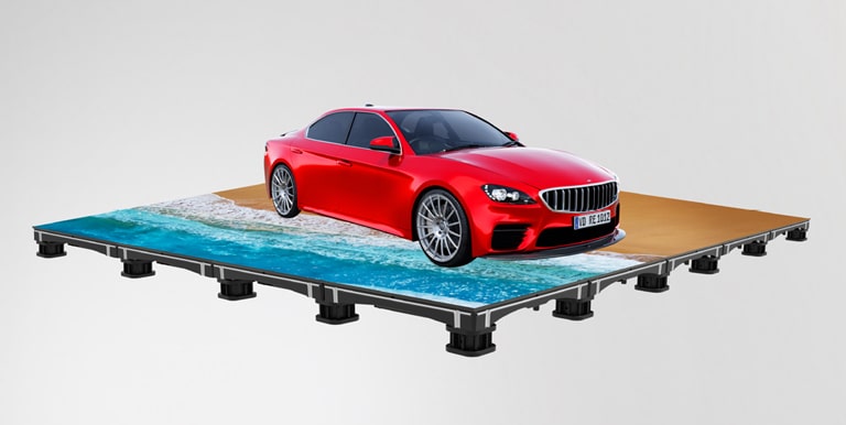 This demonstrates that the LEDs can withstand the weight of a vehicle on them and still work well.