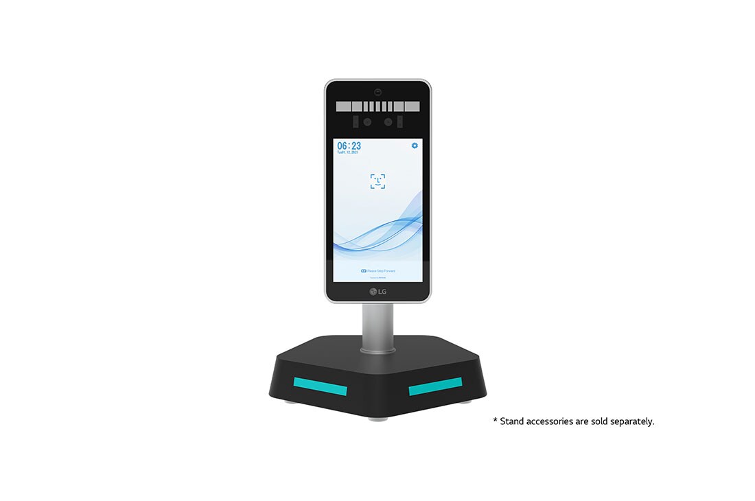 LG 2023 LG Touch Open Frame Display, 8-inch, Front view with table stand (* Stand accessories are sold separately.), 8KC5PJ-S, thumbnail 2