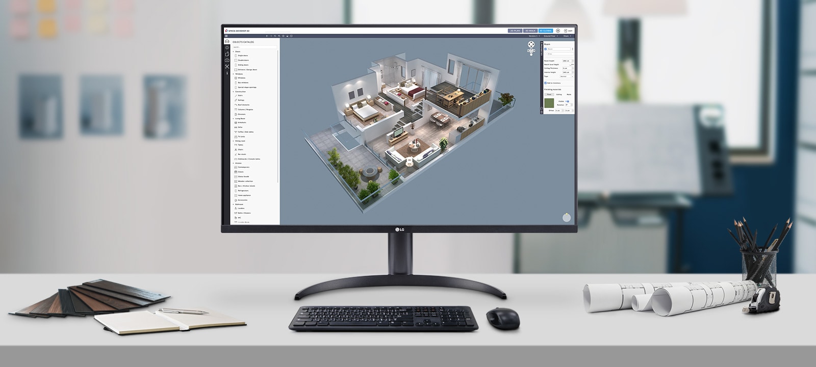 The 31.5-inch UHD 4K large display reproduces detailed images and accurate color.	