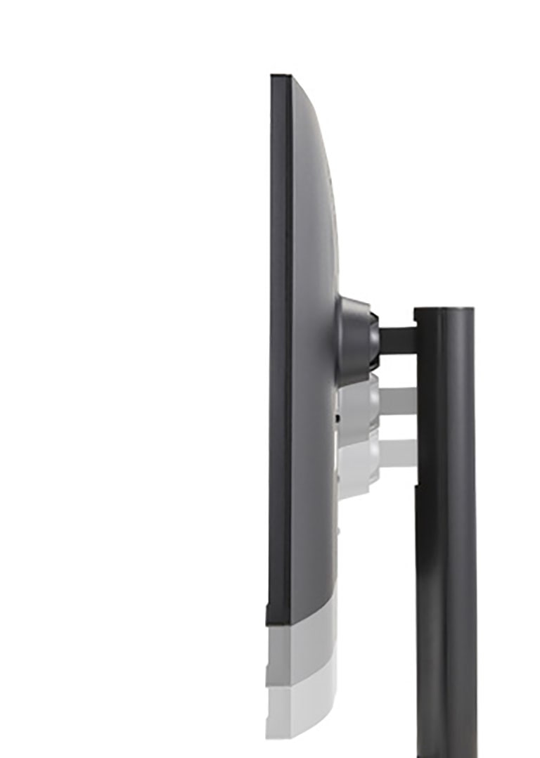 The monitor offering height adjustment.	