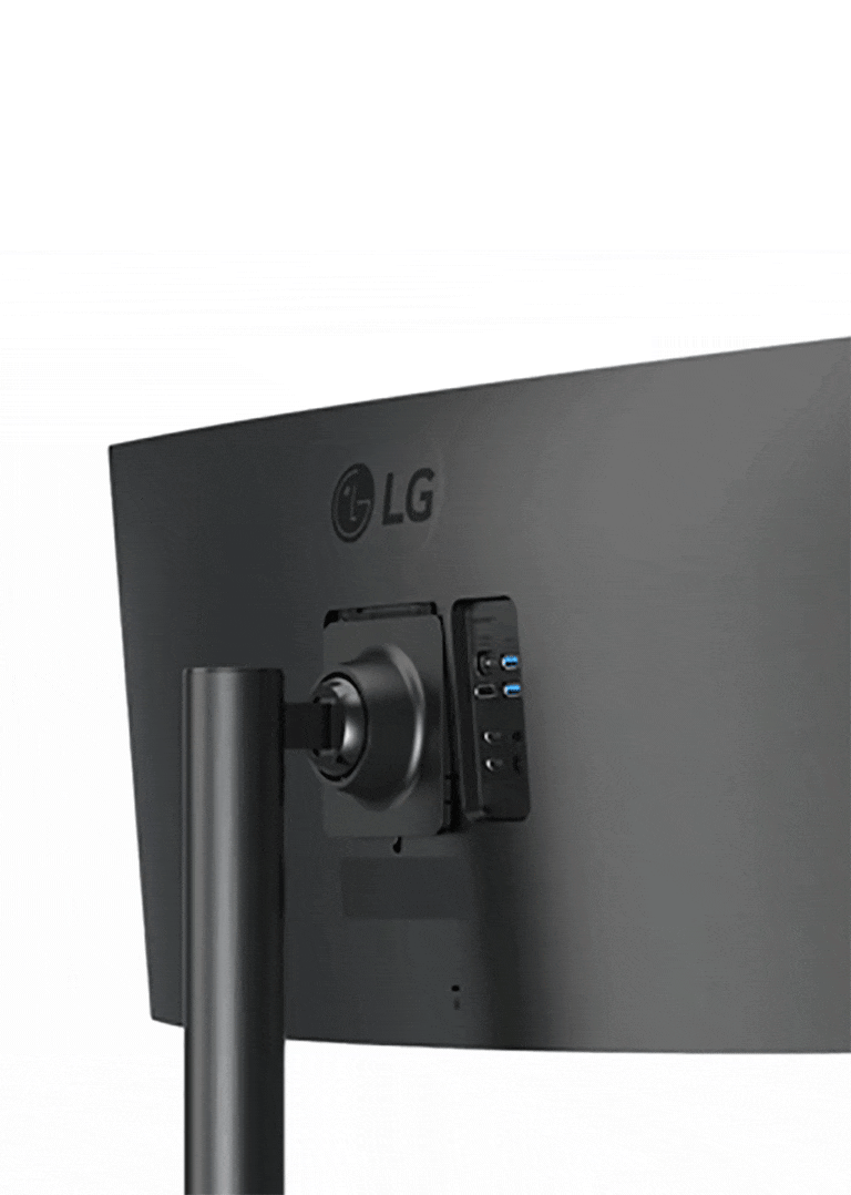 The monitor offering tilt adjustment.	