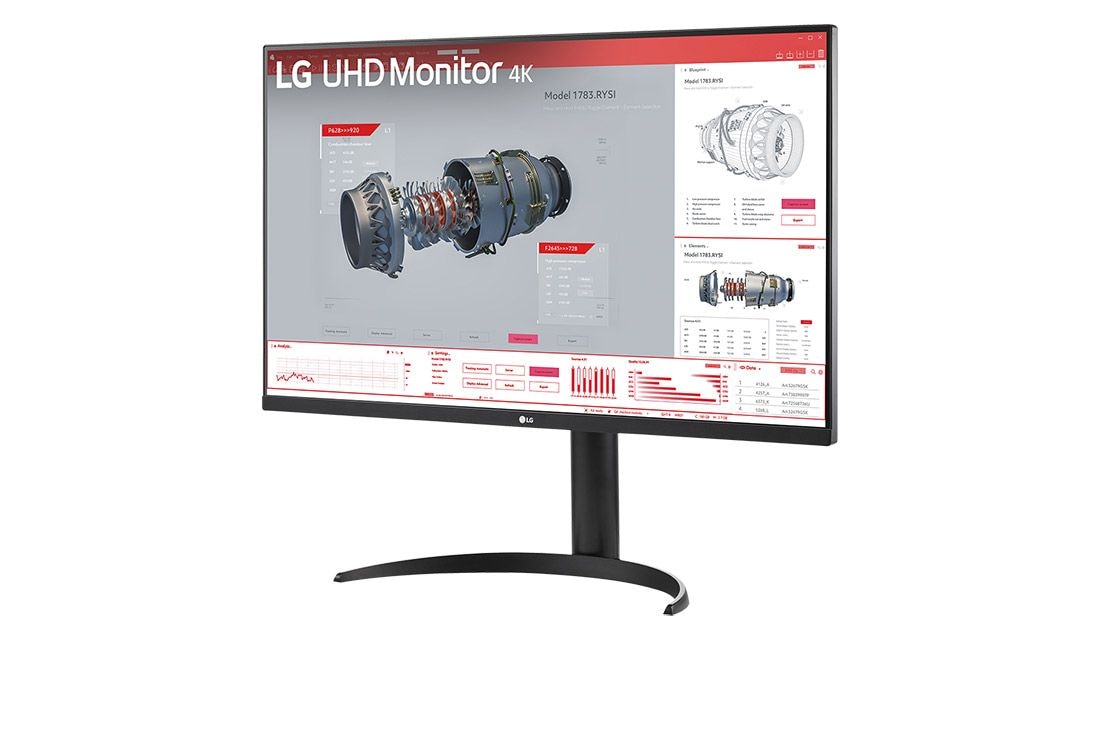 LG 31.5'' UHD 4K HDR monitor with USB Type-C™, +15 degree side view, 32BR55U-B, thumbnail 4