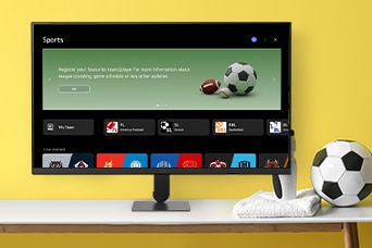 تعرض شاشة LG Smart Monitor مجموعة متنوعة من البث الرياضي من LG.