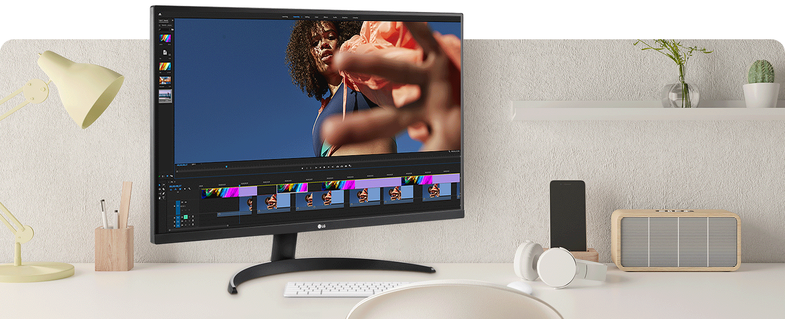 Experience stunning visual clarity and vibrant colors with the LG UHD 4K HDR monitor.