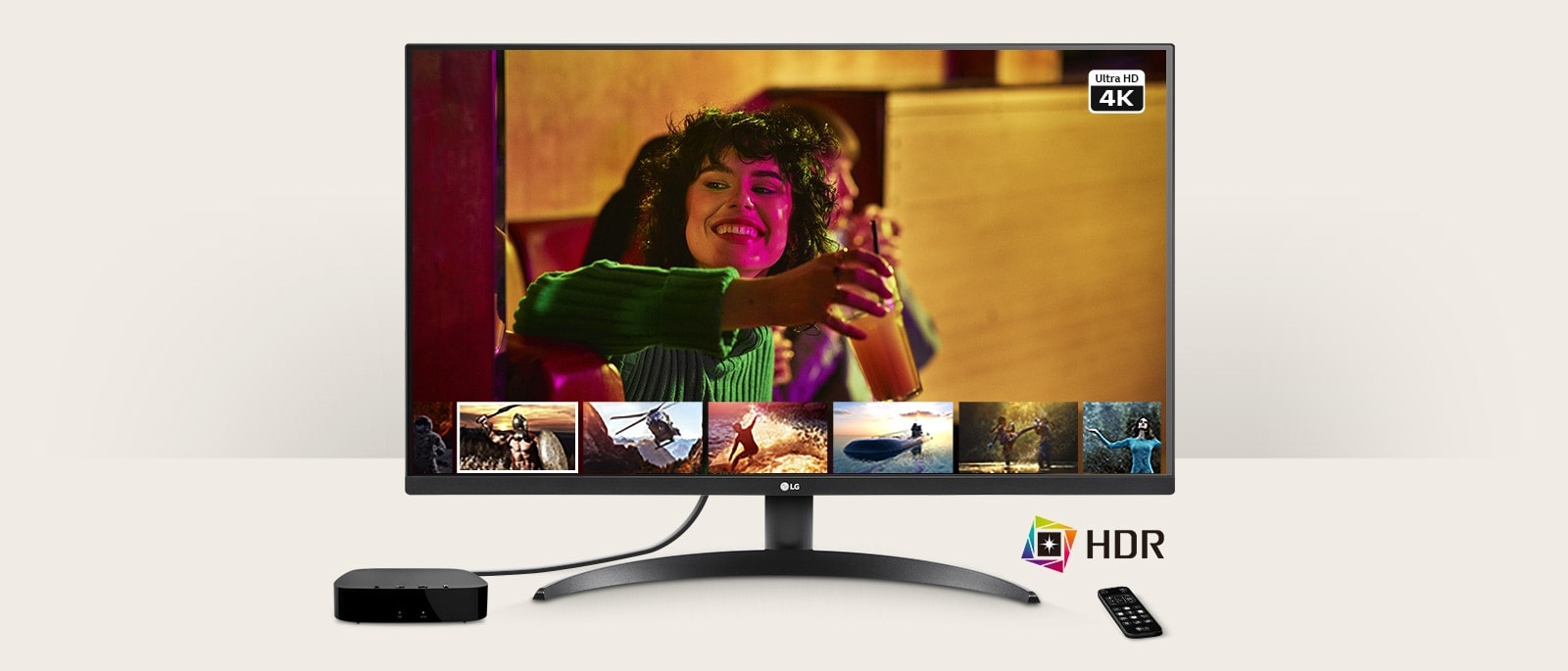 The monitor enabling users to enjoy 4K and HDR Contents.