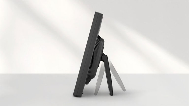 A 17BR30T monitor stand is showing tilting ranged from 15 to 66 degrees.	