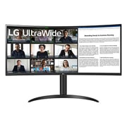 LG 34'' UltraWide QHD Curved monitor with USB Type-C™, front view, 34BR55QC-B, thumbnail 1