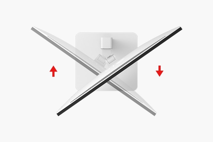 The image illustrates the swivel function of a monitor, showing how the screen can be rotated left and right for flexible positioning.	