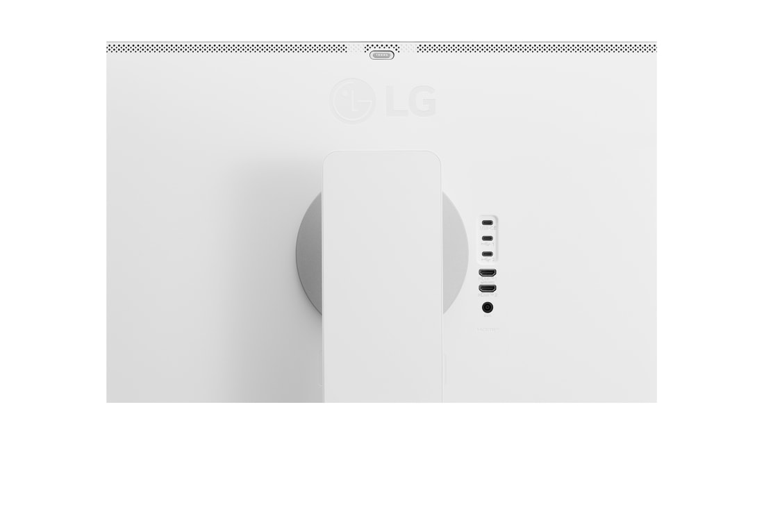 LG  31.5-inch IPS Smart Monitor with 4K UHD resolution and webOS system, close-up view of ports, 32U850SA-W, thumbnail 14