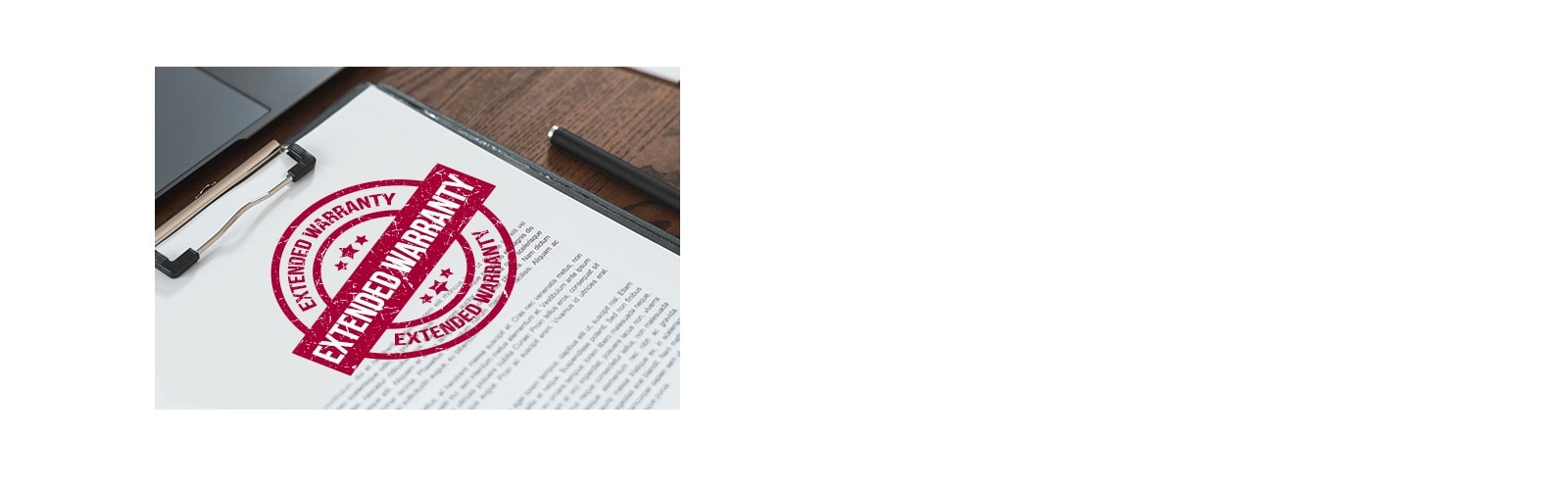 Image of document with extended warranty stamp.