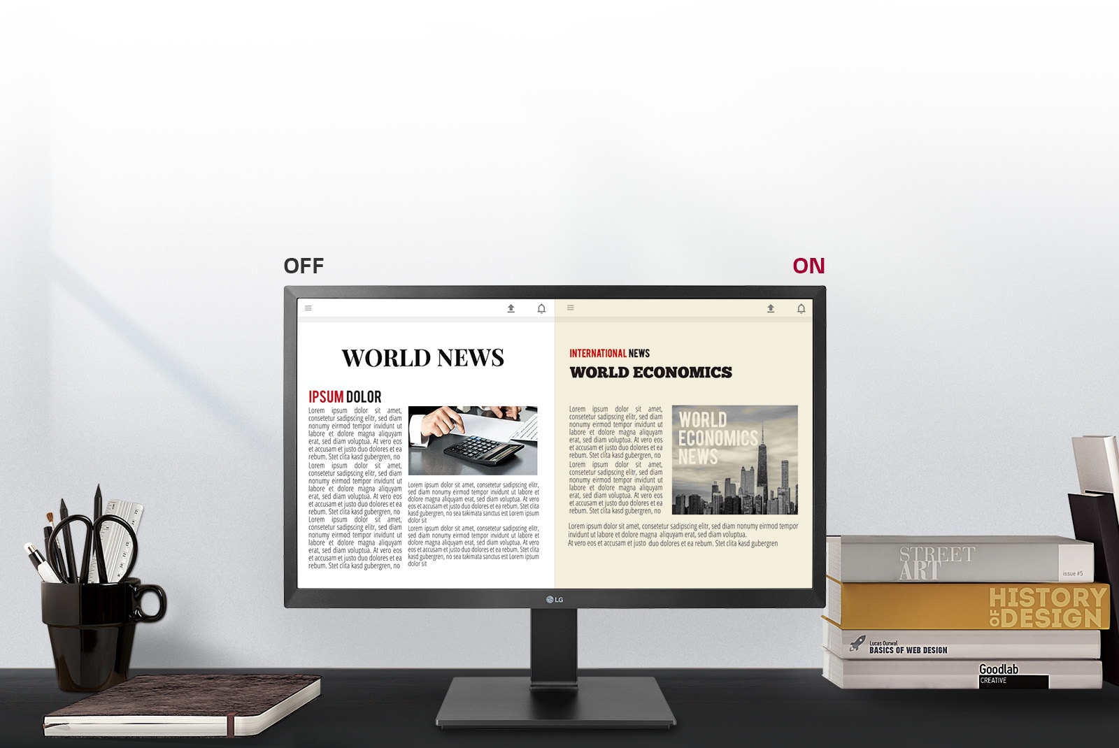 Less Blue, Improved Visual Comfort