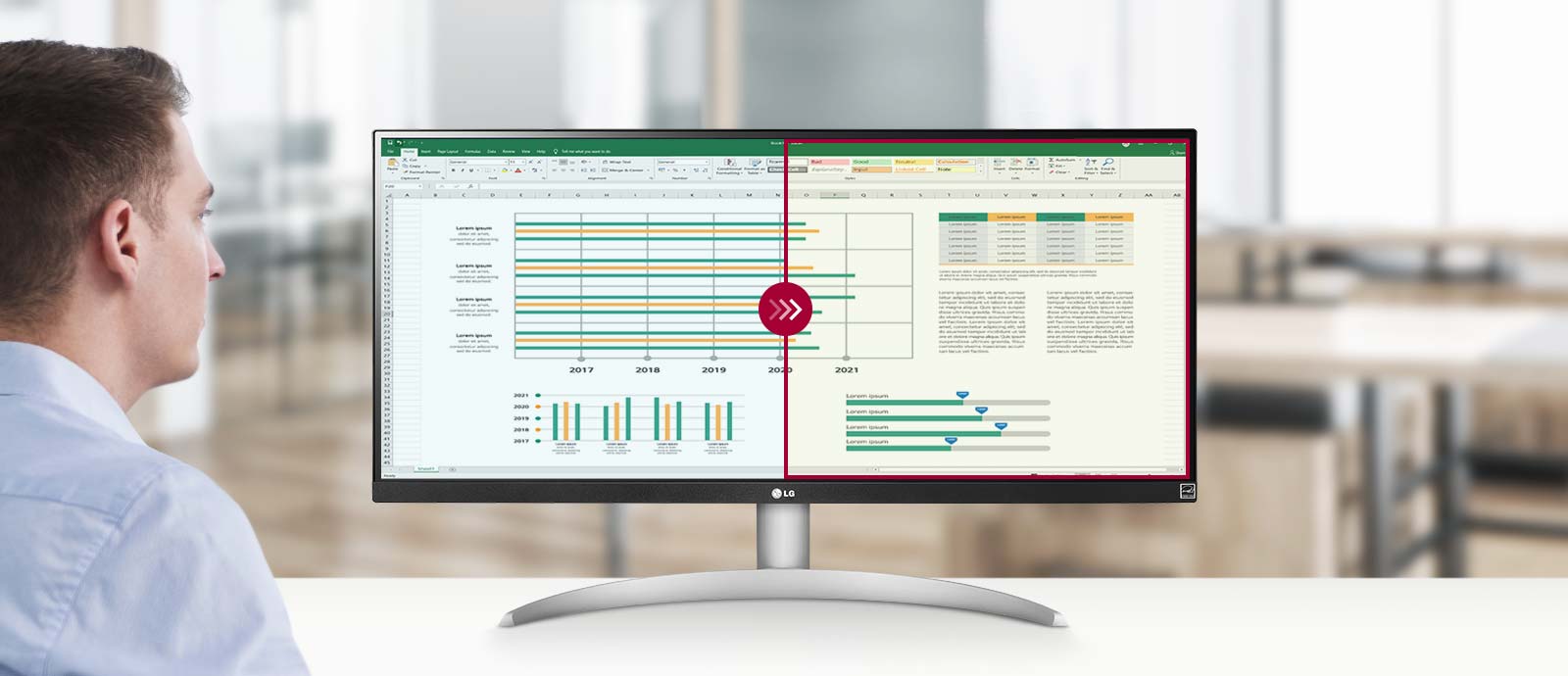 Reader Mode adjusts color temperature and luminance that helps to lessen eye fatigue and provide eye comfort while reading documents on a monitor.