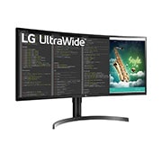 LG 35'' UltraWide™ QHD HDR VA Curved Monitor, +15 degree side view, 35WN75C-B, thumbnail 3