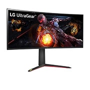 LG UltraGear 34 Inch Nano IPS 1ms UltraWide Gaming Monitor With NVIDIA® G-SYNC® ULTIMATE, +15 degree side view, 34GP950G-B, thumbnail 3