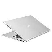 LG gram 14'' Ultra-Lightweight and Slim Laptop with Intel® Evo 11th Gen Intel® Core™ i7 Processor and Iris® Xe Graphics, LG gram 14'' Ultra-Lightweight and Slim Laptop with Intel® Evo 11th Gen Intel® Core™ i7 Processor and Iris® Xe Graphics, +30 degree rear view and cover half open, 14Z90P-G.AA78E1, 14Z90P-G, thumbnail 8