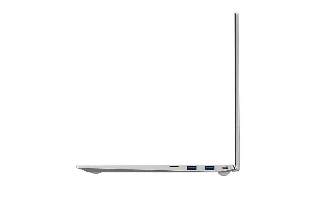 LG gram 14'' Ultra-Lightweight and Slim Laptop with Intel® Evo 11th Gen Intel® Core™ i7 Processor and Iris® Xe Graphics, LG gram 14'' Ultra-Lightweight and Slim Laptop with Intel® Evo 11th Gen Intel® Core™ i7 Processor and Iris® Xe Graphics, Left side view and cover open, 14Z90P-G.AA78E1, 14Z90P-G, thumbnail 11