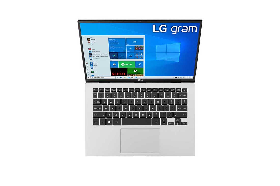 LG gram 14'' Ultra-Lightweight and Slim Laptop with Intel® Evo 11th Gen Intel® Core™ i7 Processor and Iris® Xe Graphics, LG gram 14'' Ultra-Lightweight and Slim Laptop with Intel® Evo 11th Gen Intel® Core™ i7 Processor and Iris® Xe Graphics, Top view and cover open, 14Z90P-G.AA78E1, 14Z90P-G, thumbnail 15