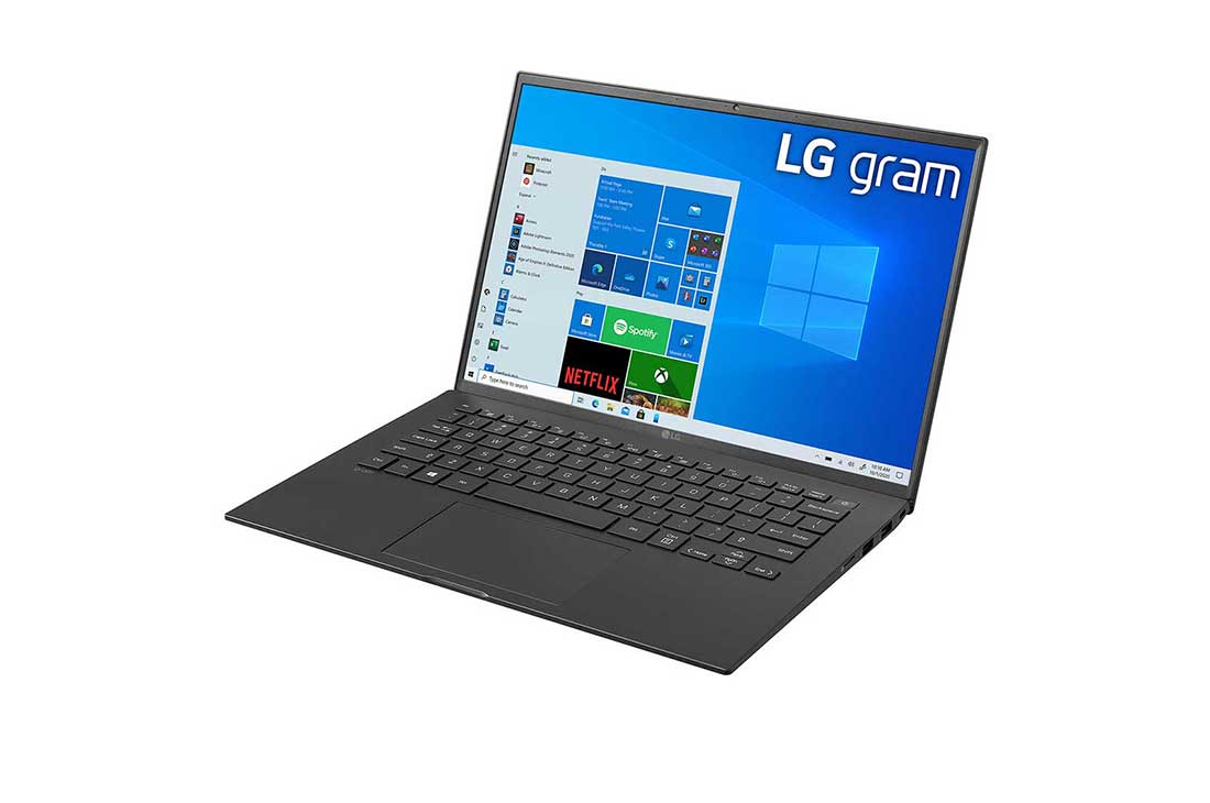 LG 14 Inch Laptop - Best Lightweight Intel Laptop, LG gram 14'' Ultra-Lightweight and Slim Laptop with Intel® Evo 11th Gen Intel® Core™ i7 Processor and Iris® Xe Graphics, -30 degree side view and cover open, 14Z90P-G.AA79E1, 14Z90P-G, thumbnail 4