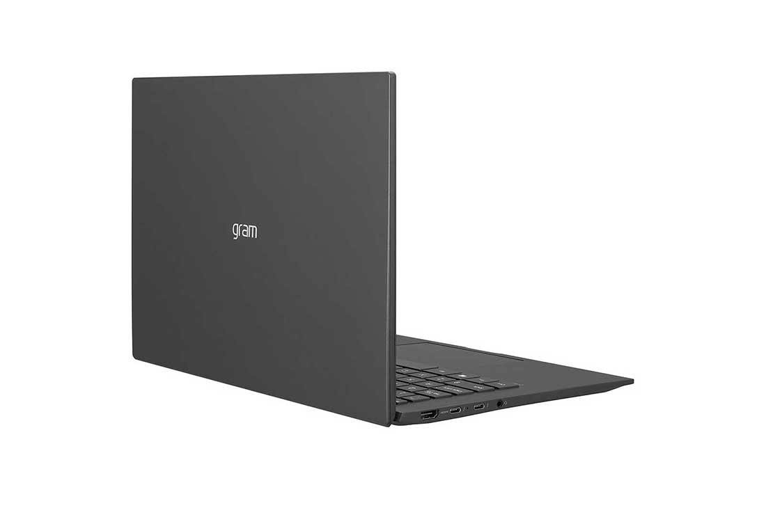 LG 14 Inch Laptop - Best Lightweight Intel Laptop, LG gram 14'' Ultra-Lightweight and Slim Laptop with Intel® Evo 11th Gen Intel® Core™ i7 Processor and Iris® Xe Graphics, -30 degree rear view and cover open, 14Z90P-G.AA79E1, 14Z90P-G, thumbnail 6