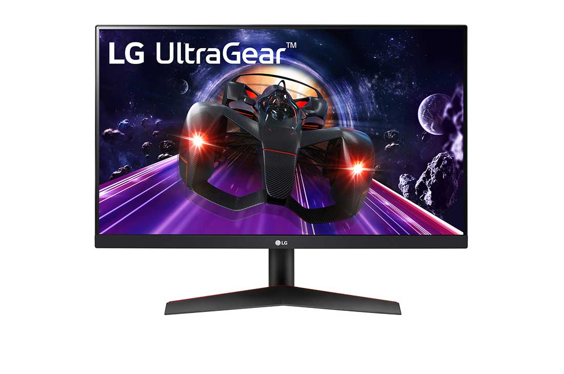 LG UltraGear 24 Inch Gaming Monitor, 144Hz Refresh Rate, IPS 1ms HDR Monitor With FreeSync, Sleek and Stylish Design, front view, 24GN600-B