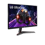 LG UltraGear 24 Inch Gaming Monitor, 144Hz Refresh Rate, IPS 1ms HDR Monitor With FreeSync, Sleek and Stylish Design, perspective view, 24GN600-B, thumbnail 4