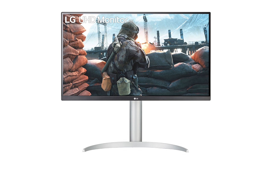 LG 27'' UHD 4K IPS Monitor with VESA DisplayHDR™ 400, front view, 27UP650-W