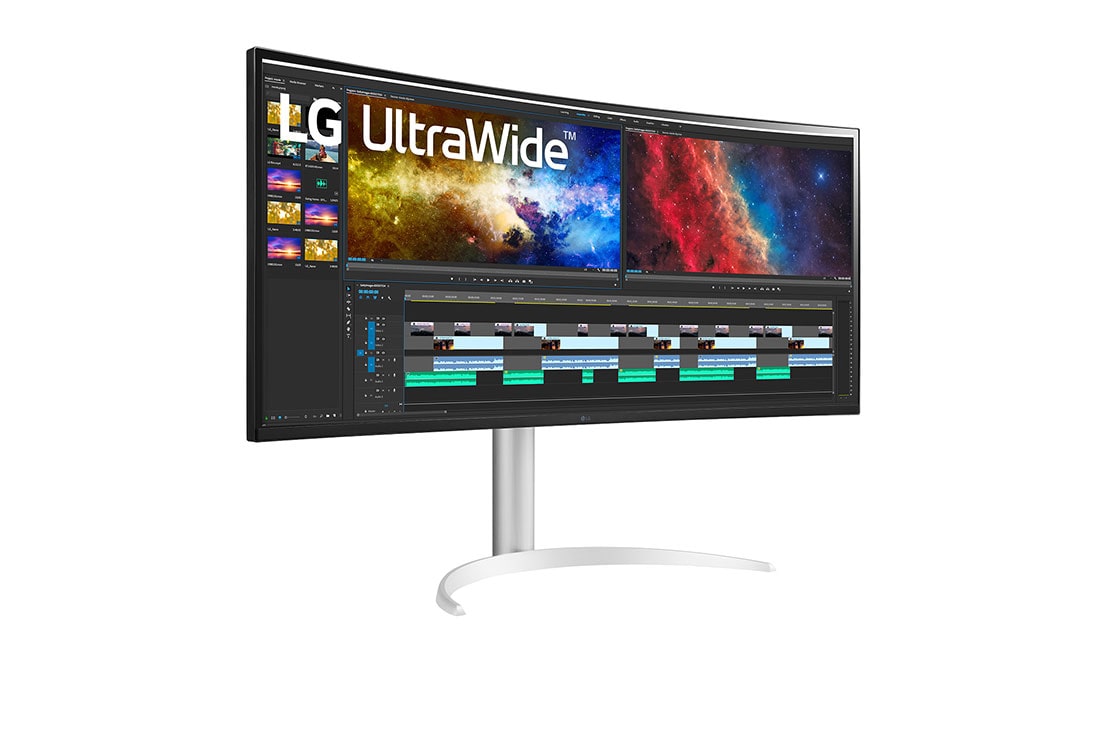 LG 37.5'' 21:9 Curved UltraWide™ QHD+ (3840x1600) Monitor, perspective view, 38WP85C-W, thumbnail 4