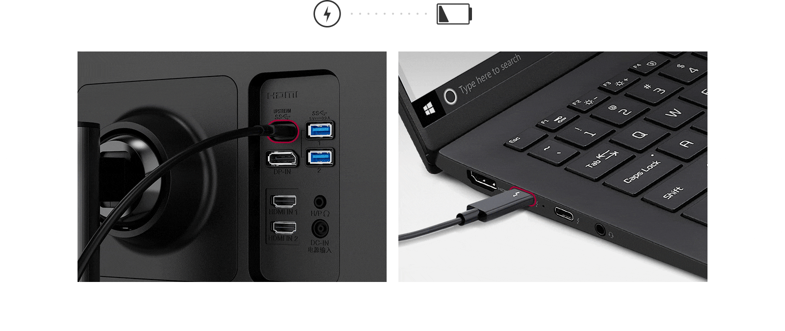 you can power up a monitor, while charging the connected laptop (Up to 96W) simultaneously.