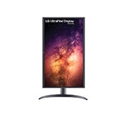 LG 31.5 Inch OLED Monitor 4K With Pixel Dimming and 1M : 1 Contrast Ratio, front view with the display pivoting 90 degrees in a portrait view, 32EP950-B, thumbnail 10