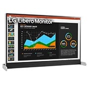 LG  LG Libero Monitor 27 Inch QHD With Detachable Full HD Webcam, Built-In Speakers and USB C, +15 degree side view of the stand type, 27BQ70QC-S, thumbnail 11