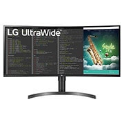 LG 35'' UltraWide™ QHD HDR VA Curved Monitor, Front view, 35WN75CN-B, thumbnail 2