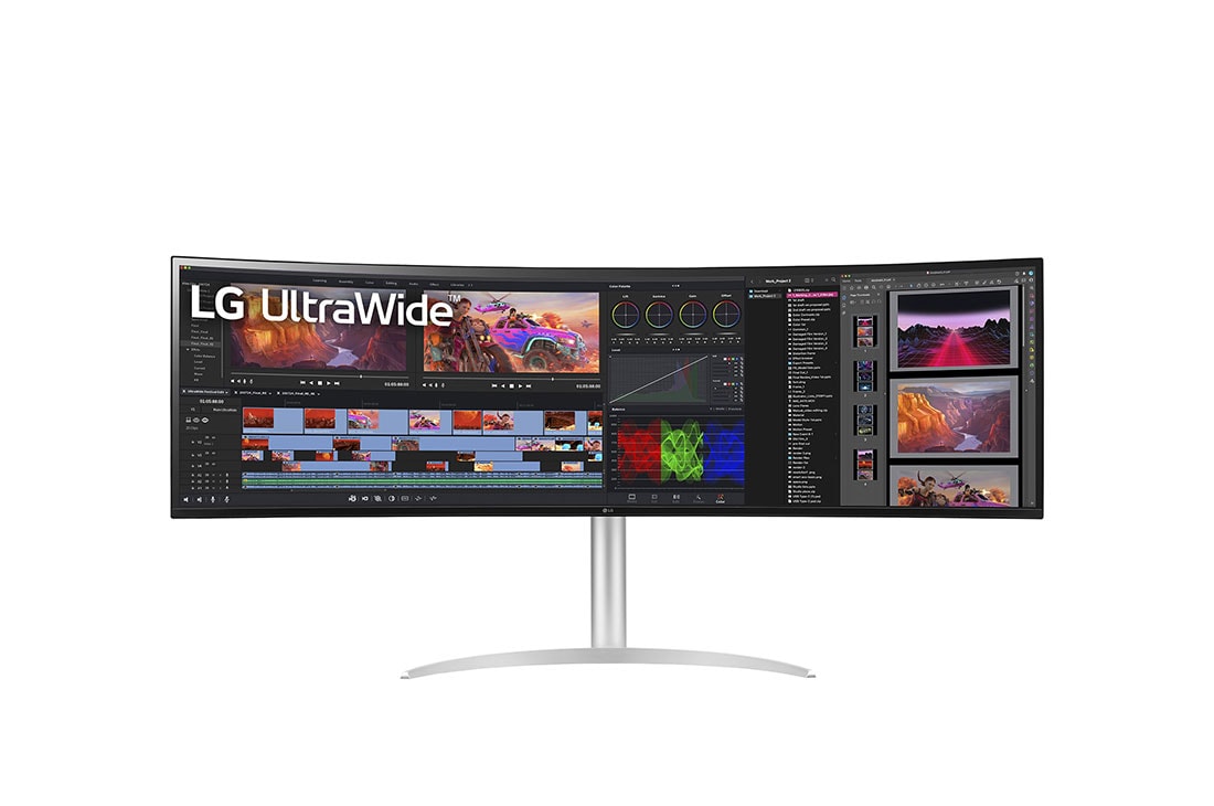 LG  LG 49 Inch UltraWide™ Dual QHD Monitor With USB C and an Adjustable Stand , front view, 49WQ95C-W, thumbnail 0