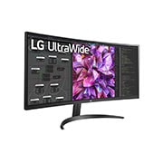 LG 34 Inch Curved UltraWide Monitor QHD IPS Display, Gaming Monitor, perspective view, 34WQ60C-B, thumbnail 4