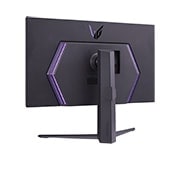 LG UltraGear™ 32 Inch QHD Gaming Monitor With 240Hz (O/C 260Hz) Refresh Rate, rear perspective view with lights on, 32GQ850-B, thumbnail 9