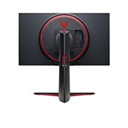 LG UltraGear Nano IPS 1ms (GtG) Monitor, 27 Inch, 144Hz Refresh Rate, 4K UHD, 120Hz from HDMI 2.1, rear view with red colored lights on, 27GP95R-B, thumbnail 6
